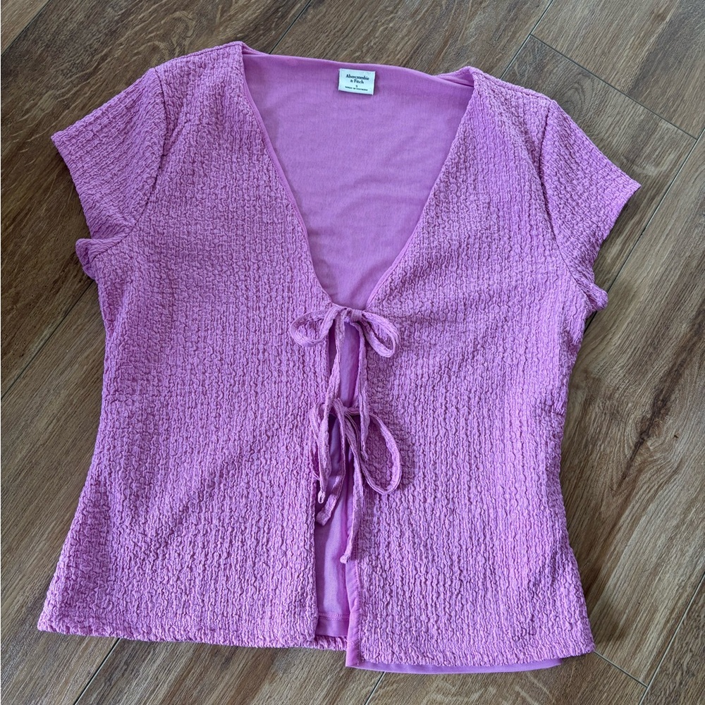 Bubble Knit Tie-Front Top